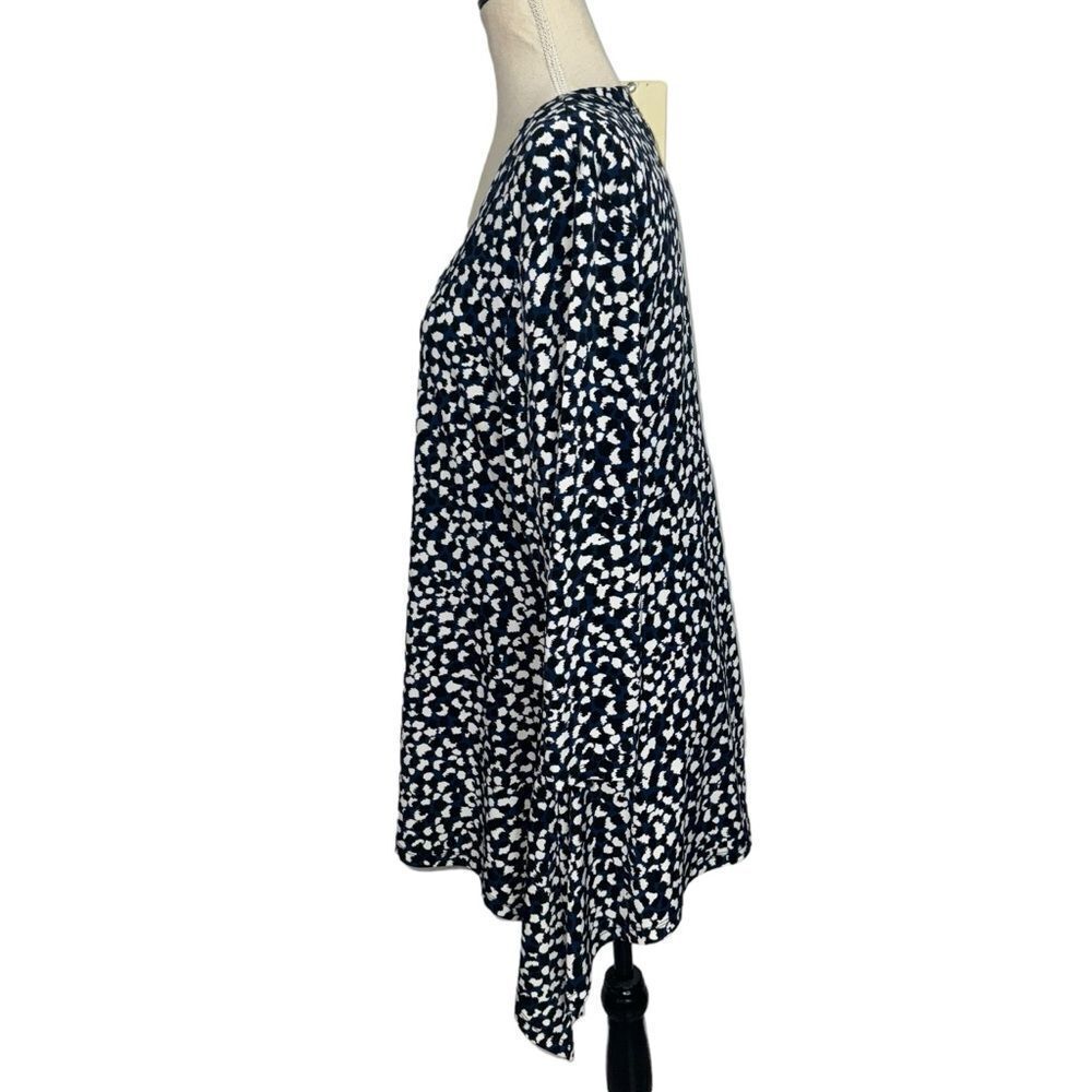 Chaua Blue Black White Cheetah animal Print Round Neck Half Sleeve spandex XL - Picture 3 of 8